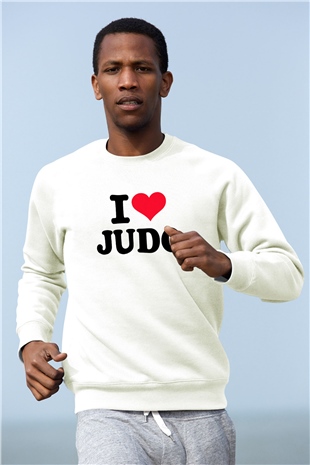 Judo Beyaz Unisex Sweatshirt