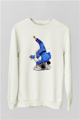 Judo Beyaz Unisex Sweatshirt