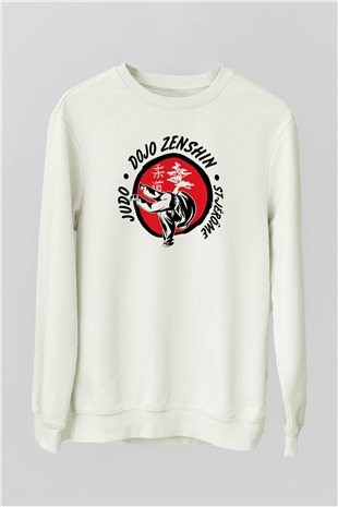 Judo Beyaz Unisex Sweatshirt