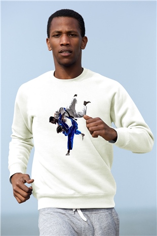 Judo Beyaz Unisex Sweatshirt
