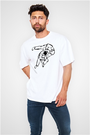 Judo Beyaz Oversize Tişört Oversize T-shirt - TişörtFabrikası