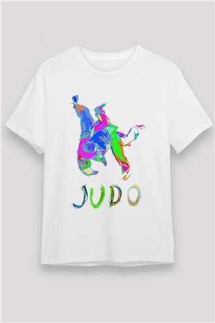Judo Beyaz Unisex Tişört T-Shirt - TişörtFabrikası