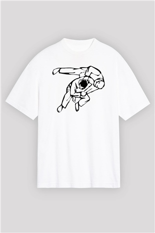 Judo Beyaz Oversize Tişört Oversize T-shirt - TişörtFabrikası