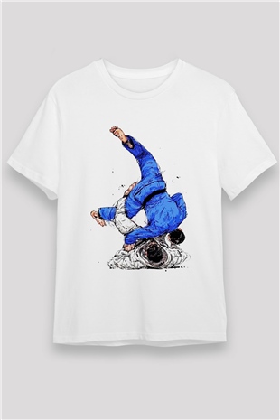 Judo Beyaz Unisex Tişört T-Shirt - TişörtFabrikası