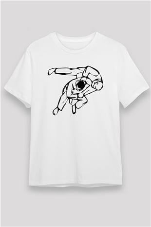 Judo Beyaz Unisex Tişört T-Shirt - TişörtFabrikası