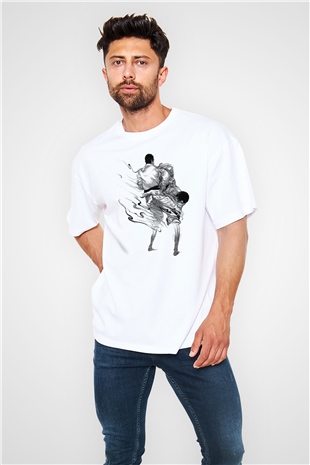 Judo Beyaz Oversize Tişört Oversize T-shirt - TişörtFabrikası