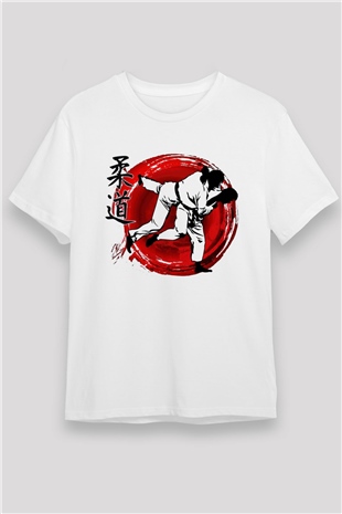 Judo Beyaz Unisex Tişört T-Shirt - TişörtFabrikası
