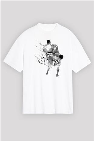 Judo Beyaz Oversize Tişört Oversize T-shirt - TişörtFabrikası
