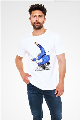 Judo Beyaz Unisex Tişört T-Shirt - TişörtFabrikası