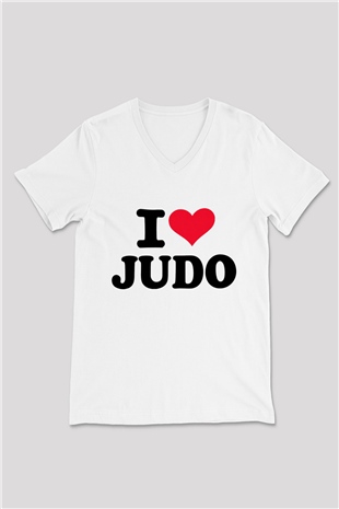 Judo Beyaz Unisex V Yaka Tişört