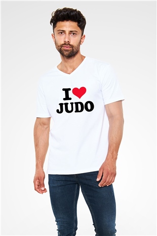 Judo Beyaz Unisex V Yaka Tişört
