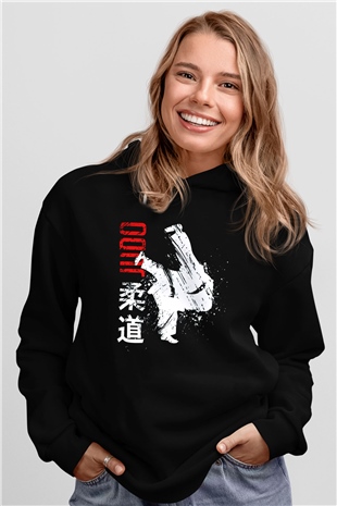 Judo Siyah Unisex Hoodie