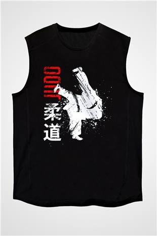 Judo Siyah Unisex Kolsuz Tişört
