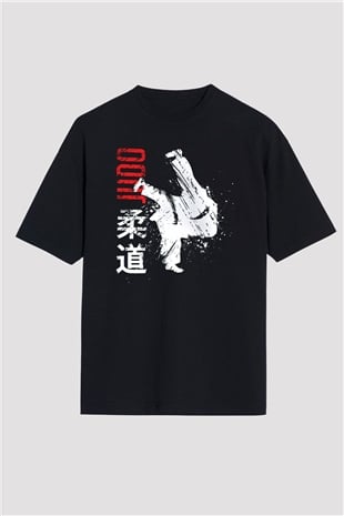 Judo Siyah Unisex Oversize Tişört T-Shirt