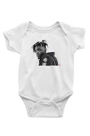Juice Wrld Baskılı Beyaz Unisex Bebek Body - Zıbın