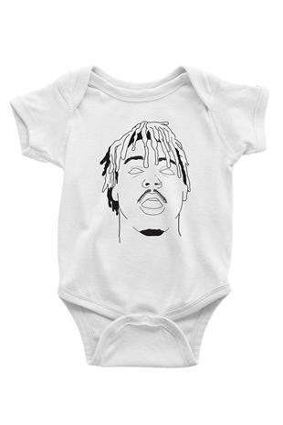 Juice Wrld Baskılı Beyaz Unisex Bebek Body - Zıbın