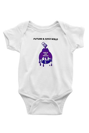 Juice Wrld Baskılı Beyaz Unisex Bebek Body - Zıbın