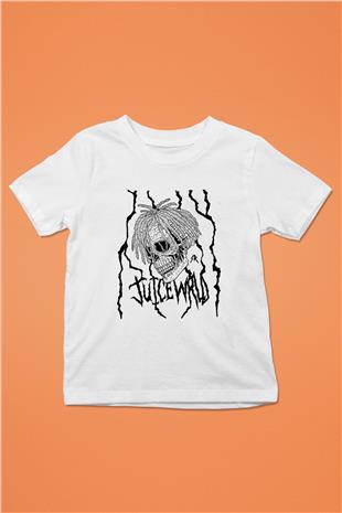Juice Wrld Baskılı Beyaz Unisex Beyaz Çocuk Tişört - Tshirt