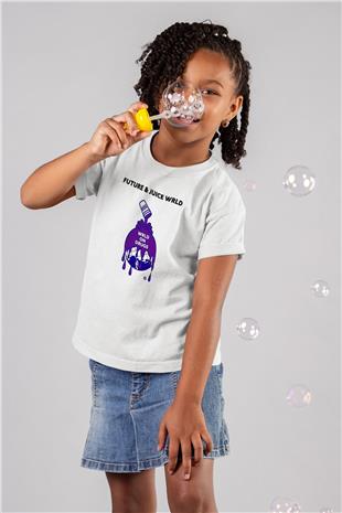 Juice Wrld Baskılı Beyaz Unisex Beyaz Çocuk Tişört - Tshirt