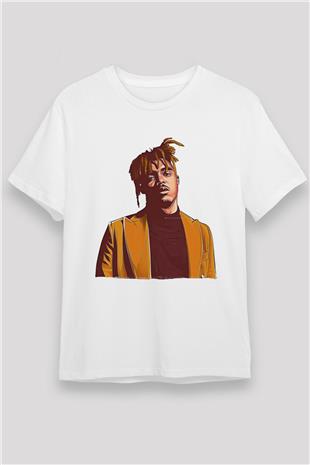 Juice Wrld Baskılı Unisex Beyaz Tişört - Tshirt