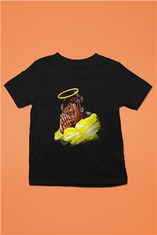 Juice Wrld Baskılı Unisex Siyah Çocuk Tişört - Tshirt