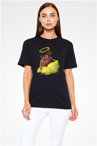 Juice Wrld Baskılı Unisex Siyah Tişört - Tshirt