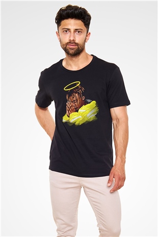 Juice Wrld Baskılı Unisex Siyah Tişört - Tshirt