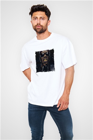 Juicy J Baskılı Oversize Beyaz Tişört