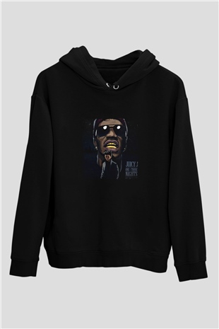 Juicy J Baskılı Unisex Siyah Hoodie