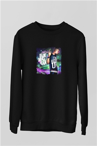 Juicy J Baskılı Unisex Siyah Sweatshirt