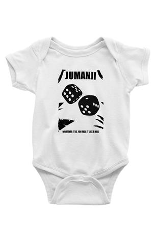 Jumanji Baskılı Beyaz Unisex Bebek Body - Zıbın