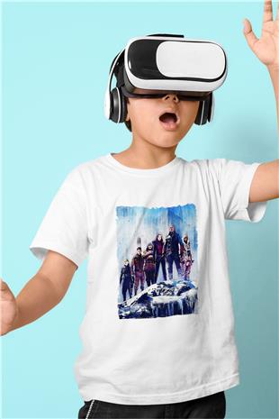 Jumanji Baskılı Beyaz Unisex Beyaz Çocuk Tişört - Tshirt