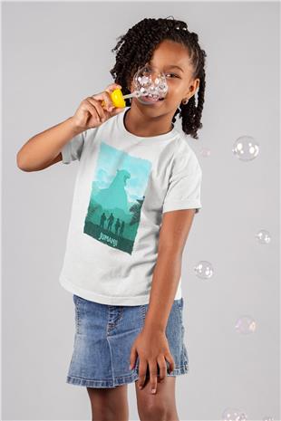 Jumanji Baskılı Beyaz Unisex Beyaz Çocuk Tişört - Tshirt