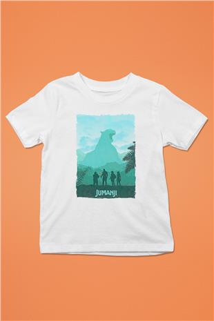 Jumanji Baskılı Beyaz Unisex Beyaz Çocuk Tişört - Tshirt