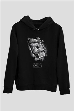 Jumanji Baskılı Unisex Siyah Hoodie