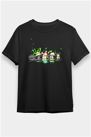 Jumanji Baskılı Unisex Siyah Tişört - Tshirt