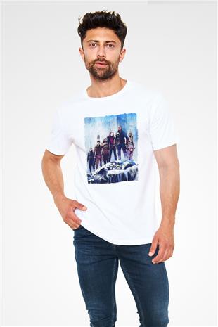 Jumanji Unisex Baskılı Beyaz Tişört - Tshirt