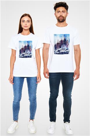 Jumanji Unisex Baskılı Beyaz Tişört - Tshirt
