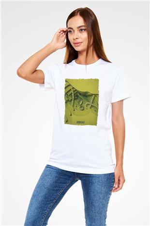 Jumanji Unisex Baskılı Beyaz Tişört - Tshirt