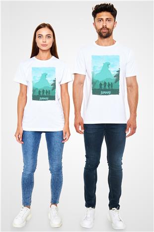 Jumanji Unisex Baskılı Beyaz Tişört - Tshirt