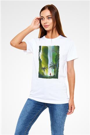 Jumanji Unisex Baskılı Beyaz Tişört - Tshirt
