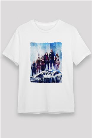 Jumanji Unisex Baskılı Beyaz Tişört - Tshirt