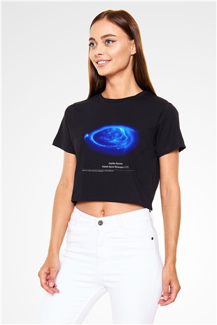 Jüpiter Siyah Crop Top Tişört