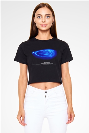 Jüpiter Siyah Crop Top Tişört