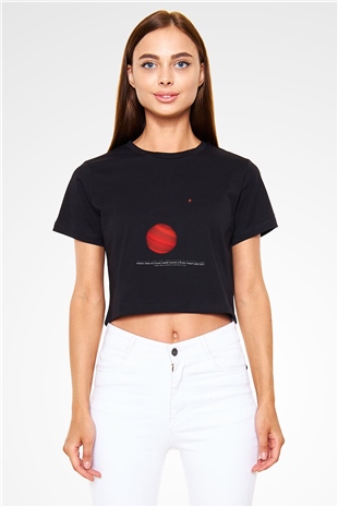 Jüpiter Siyah Crop Top Tişört