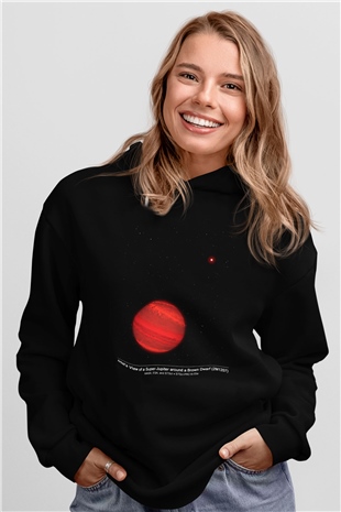 Jüpiter Siyah Unisex Kapüşonlu Sweatshirt