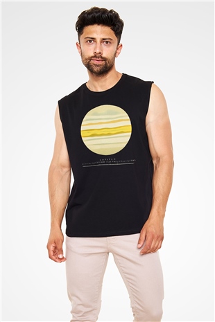 Jüpiter Siyah Unisex Kolsuz Tişört