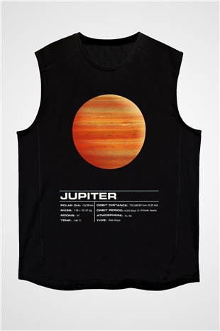 Jüpiter Siyah Unisex Kolsuz Tişört