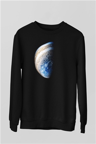 Jüpiter Siyah Unisex Sweatshirt