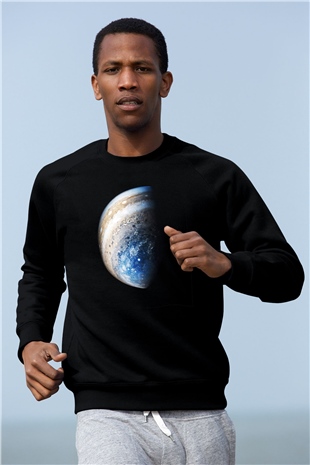 Jüpiter Siyah Unisex Sweatshirt